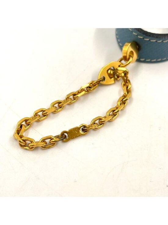 Hermes Glove Holder Nomad Leather Blue Gold Gloves - Picture 8 of 9